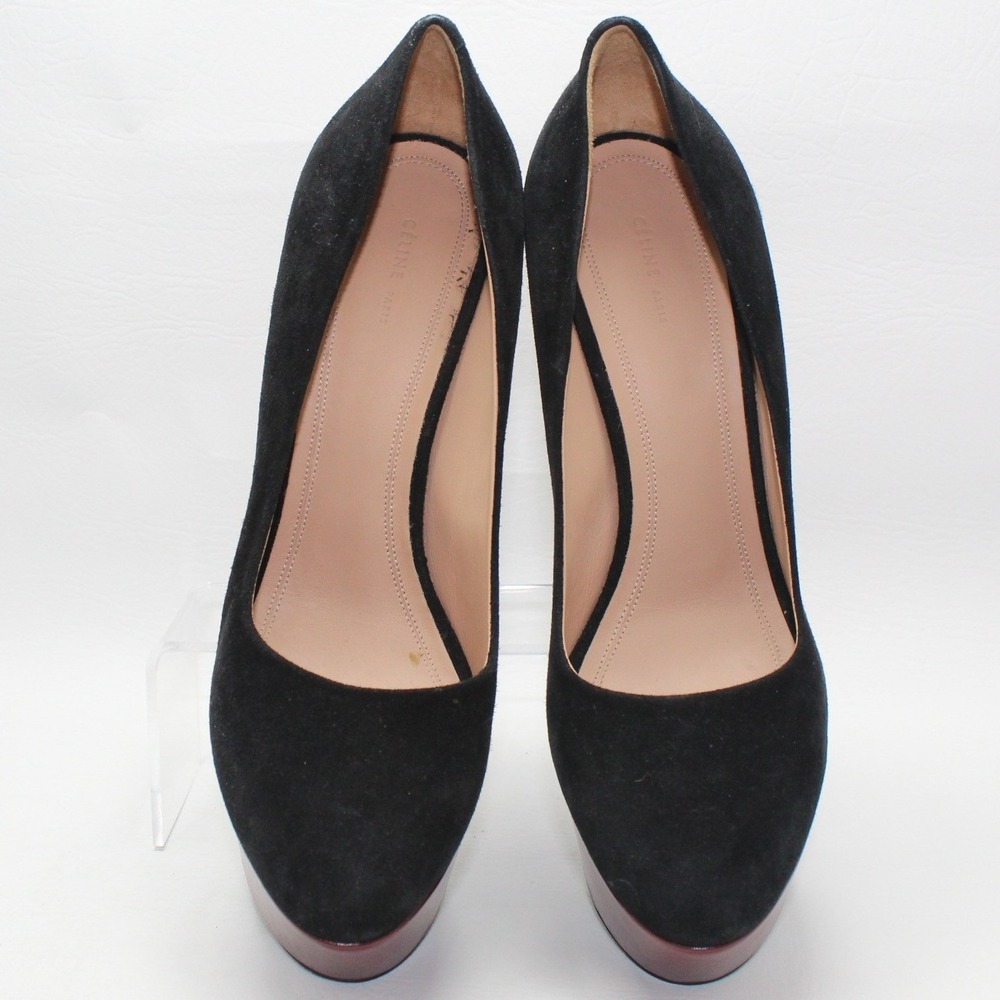 Celine Paris Phoebe Philo Era Suede & Leather Platform Block Heel Pumps 39 - Picture 8 of 9